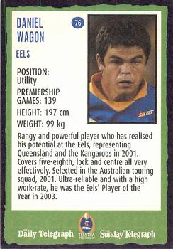 2004 Daily Telegraph NRL #76 Daniel Wagon Back